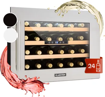 Obrázok produktu pre Klarstein vinotéka, 1 zóna, 57 l, sklenené dvere, vstavaná, malá, 24 fliaš