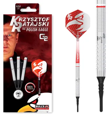 Produktbild von BULL'S Krzysztof Ratajski Soft Dart G2, 90% Tungsten - 18g -- 1 Satz