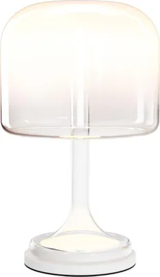 Produktbild von LED Tischlampe Glas Metall dimmbar warmweißes Licht 3000 K 820 lm Ø 26 cm rund 42 cm Weiß Modern