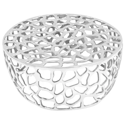 Immagine prodotto di Tavolino da Salotto in Alluminio Martellato 70x30 cm Argento