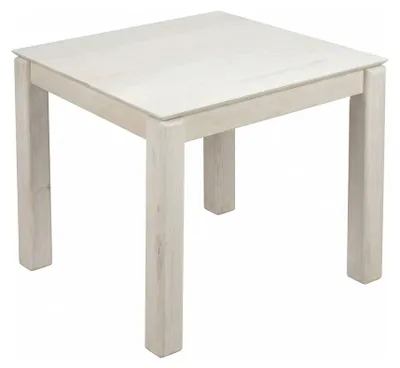 Immagine prodotto di WOHNLING Tavolo da pranzo in legno massello di mango 80x80 cm, effetto sbiancato, tavolo da pranzo quadrato, tavolo da cucina per 4 persone, tavolo in legno, tavolo da pranzo, realizzato a mano