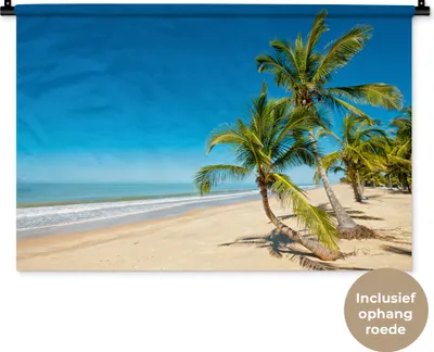 Produktbild von MuchoWow® Wandteppich Wandbehang Strand - Meer - Palme 90x60 cm Tapisserie Dekoration Wandtuch - Wandskulpturen - Bildteppich