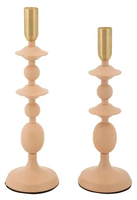 Immagine prodotto di Mauro Ferretti Portacandele Gemini Rosa set 2 Pz, Ø10x29-10x33 cm