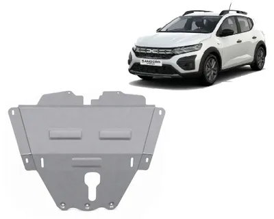 Productafbeelding van Aluminium beschermplaat voor motor en versnellingsbak, geschikt voor de Dacia Sandero Stepway - modeljaren 2021-2026