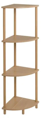 Produktbild von Eckregal mit 4 Böden aus MDF und Metall in Natur