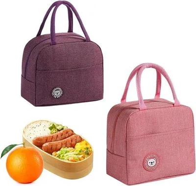 Produktbild von Zwei Stück doppelseitige verdickte Mini-Kühlboxen Lunchtaschen opklappbar thermische Taschen geeignet für Picknicks Büros und Schulen