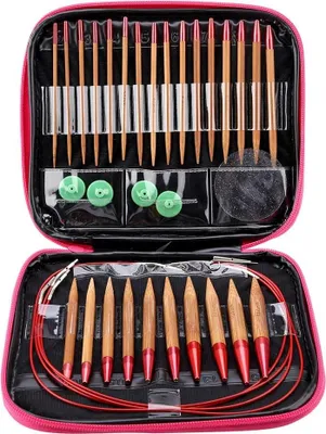 Produktbild von Wechselbare Rundstricknadeln Set 275 mm-10 mm mit ergonomischen Griffen - Ideal für Arthritis - Anfänger und Profis