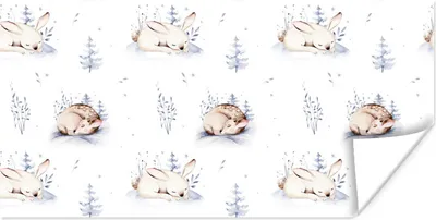 Produktbild von MuchoWow® Poster Winter - Tiere - Muster 40x20 cm - Poster für die Wand - Poster Schlafzimmer