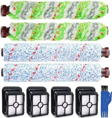 Produktbild von Queta Zubehör für Bissell Crosswave Nass- & Trockensauger 4 StückMultiflächen-Bürstenrolle Und 4 Filter für Bissell Crosswave 3-in-1, Ersatzteile/Austauschsets für Bissell, mit 1 Reinigungsbürste