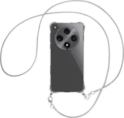 Produktbild von Handykette Backcover-Schutzhülle mit Band (Metall silberfarben) für Oppo Find X8 Pro 5G - silberfarbene Snake-Kette