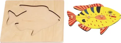 Produktbild von Holzpuzzle für Kleinkinder, Tierform, Montessori-Puzzle für frühes Lernen, pädagogisches Geschenk, Ohye Fisch-Panel