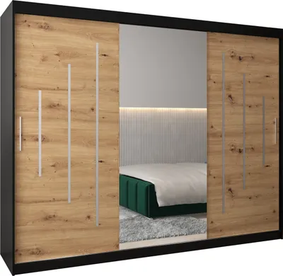 Produktbild von Kleiderschrank, Schiebetürenschrank Schlafzimmer, Schrank mit Spiegel YORK 1 250 cm