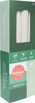 Obrázek produktu pro Kuželové svíčky, bílé, BOLSIUS Essentials, 24/245 mm, doba hoření cca 7 h, 8 kusů v balení