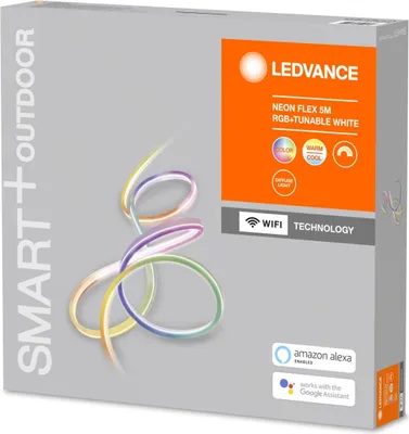 Zdjęcie produktu dla LEDVANCE SMART+ Wifi Neon Flex, Inteligentne światło paska, Wi-Fi, Przezroczysty, Poliwęglan (PC), Silikon, 2700 K, 6500 K
