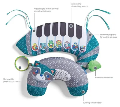 Image de INFANTINO Piano et coussin 3 en 1 raton laveur