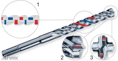 Obrázek produktu pro Arvex, vrták do betonu SDS-Plus, 8x215 mm, pro příklepové vrtačky