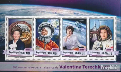Produktbild von Briefmarken Togo 2017 Mi 8029-8032 Kleinbogen (kompl. Ausgabe) postfrisch Walentina Tereschkowa