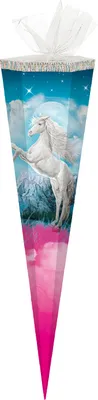 Produktbild von Schultüte / Zuckertüte / 85cm / eckig / "Einhorn"