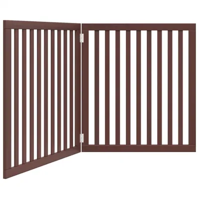 Image de vidaXL Porte pour chiens 2 pièces Pliable Marron 160 cm Bois de peuplier