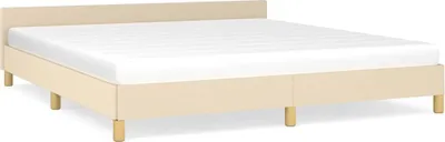 Produktbild von vidaXL Bettgestell ohne Matratze Creme 160x200 cm Stoff