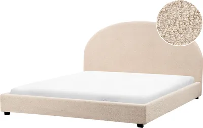 Produktbild von BELIANI Wasserbett Beige Bouclé Gepolstert mit Matratze 180 x 200 cm Zubehör Hohes Kopfteil Klassisch Minimalistisch Schlafzimmer