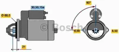 Produktbild von BOSCH 0 986 014 860 Starter Anlasser 0,9kW für OPEL Astra F CC (T92) 12V
