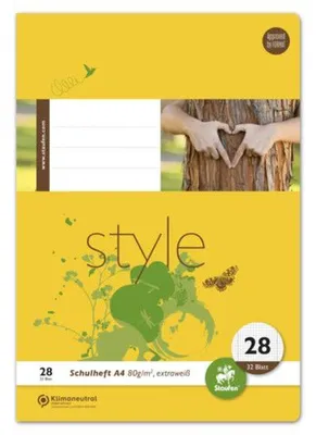 Zdjęcie produktu dla Staufen® style 040432028 Heft LIN28 - A4, 32 Blatt, 90 g/qm, kariert mit Randlinien