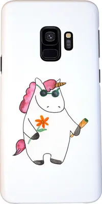 Produktbild von Mr. & Mrs. Panda Samsung Galaxy S9 Handyhülle Einhorn Woodstock - Weiß - Geschenk, Einhörner, Party, Joint, Alkohol, Cover, Handy Case, Unicorn, Hülle, Schutzhülle