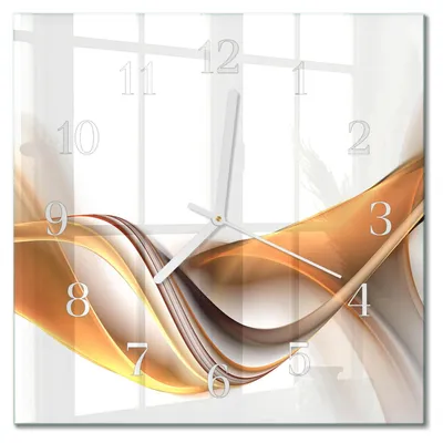 Immagine prodotto di Orologio da parete Tulup Glasuhr, orologio da cucina, vetro vero, 30x30 cm, design moderno e decorativo, silenzioso, lancette bianche - stile astratto