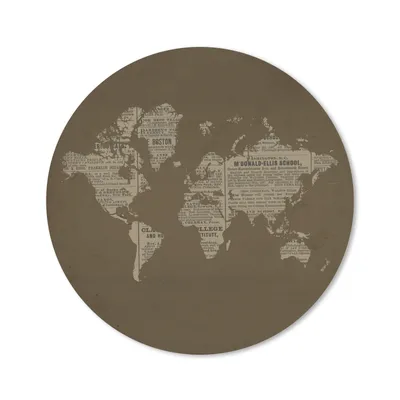 Produktbild von MuchoWow® Mauspad Mousepad Weltkarte - Zeitung - Braun 20x20 cm - Mousepads - Maus Mat - Pad - Mausunterlage - Schreibtischmatte
