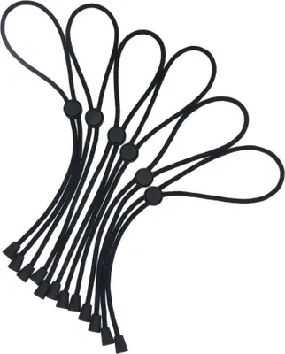Produktbild von INF Schwarze elastische Haargummis - 6er-Set mit Kunststoffteilen