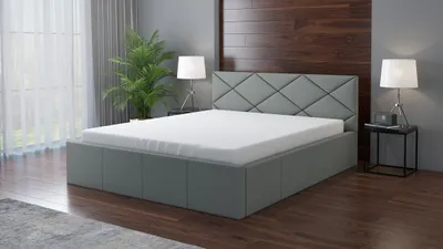 Produktbild von Polsterbett VIGI 120 x 200 mit Matratze und Bettkasten. Farbe: Grau