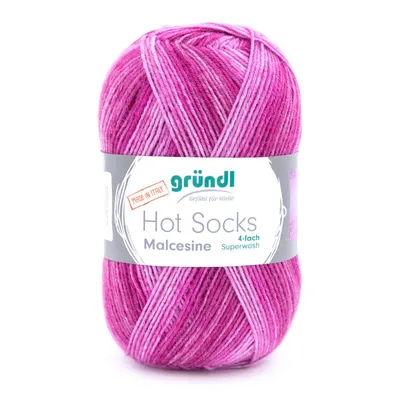 Produktbild von Gründl Wolle Hot Socks Malcesine 4-fach 100 g fuchsia multicolor