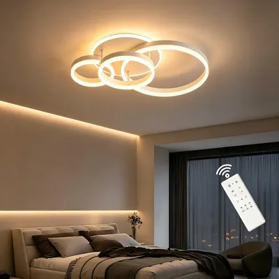 Obrázok produktu pre Stmievateľná LED stropná lampa s 4 krúžkami do obývačky
