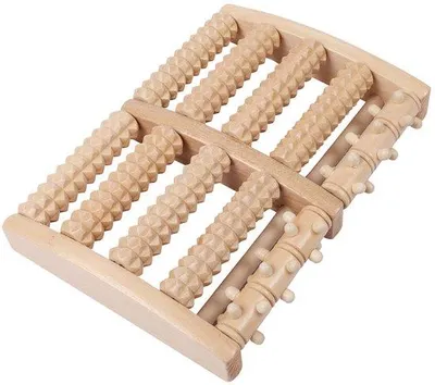 Imagen del producto de Masajeador de pies de madera con rodillos para aliviar la fascitis plantar