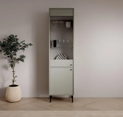 Obrázek produktu pro Vitrína s prosklenými dvířky DENRA - zelená