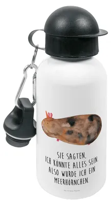 Produktbild von Mr. & Mrs. Panda Trinkflasche Einhorn Meerschweinchen - Weiß - Geschenk, Meerschwein, Meerhörnchen, Kinder, Unicorn, Sportflasche, Kita, Einhörner, Wasserflasche