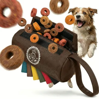 Produktbild von HUND IST KÖNIG Futterbeutel Hund - Futterdummy Hunde - Apportierbeutel für Hunde mit Handschlaufe, perfekt für Dummy Hundetraining