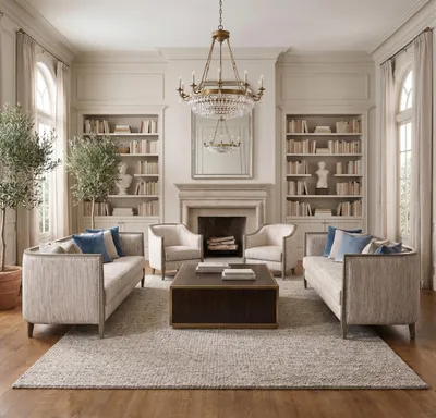 Produktbild von Stilvolles Sofa Duo modern gepolstert hellbeiger Bezug