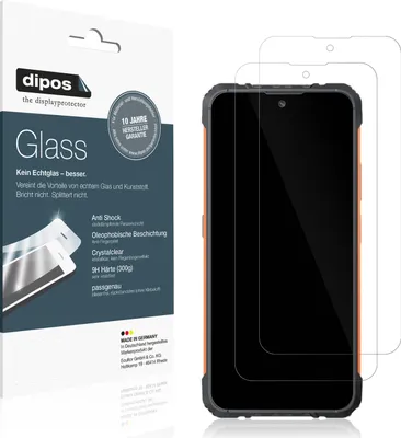 Produktbild von 2x Schutzfolie für Cubot KingKong Ace 3 - Anti-Shock 9H Folie dipos Glass Kunststoffglas