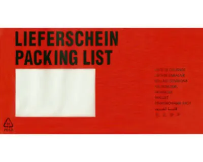 Produktbild von 1000x DOCUFIX Dokumententaschen *Lieferschein* DIN Lang 240x115mm