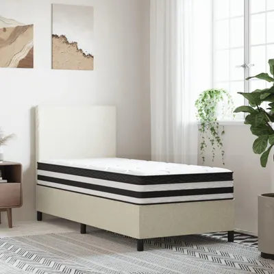 Obrázek produktu pro VidaXL 372913, Jednolůžko/dvoulůžko, Matrace s péry, Střední, Černá, Šedá, Bílá, Polyester, Pěna