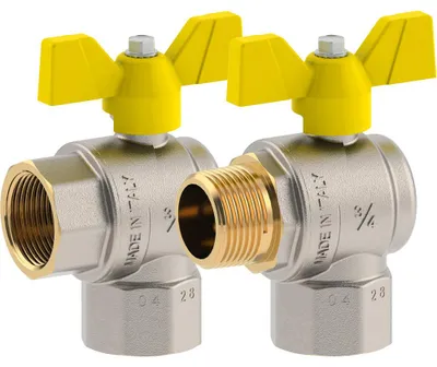 Productafbeelding van Gasafsluitklep met kogelafsluiter, aluminium vlinderklep, FIV, 3/4" mannelijk/vrouwelijk - DN20
