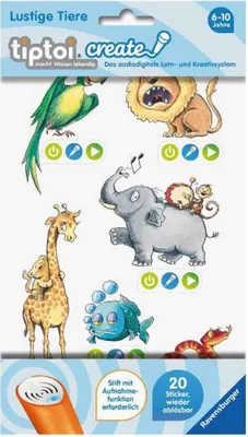 Produktbild von Ravensburger tiptoi Lustige Tiere, 20 Stück(e), 6 Jahr(e), Lustige Tiere, Mehrfarbig