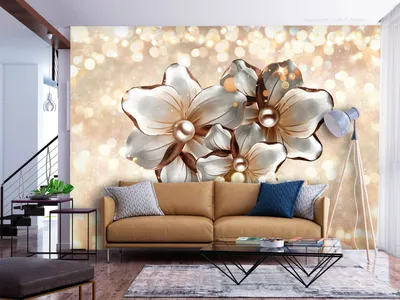 Produktbild von Vlies Fototapete Blumen 400x280 cm Tapeten Wandtapete XXL Bokeh Ornament Abstrakt b-A-10205-a-b
