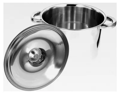 Produktbild von Edelstahl Suppentopf mit 3,0 mm Wandstärke und Deckel, 12 cm Höhe