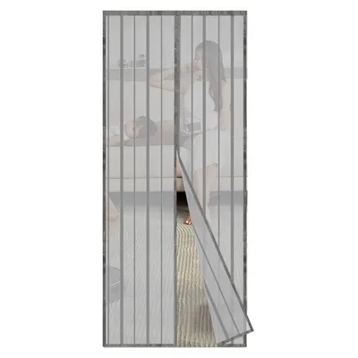 Produktbild von Sekey 80 x 200cm Magnet Fliegengitter Tür Vorhang für Holz, Eisen, Aluminium Türen und Balkon. Einfache Installation Grau