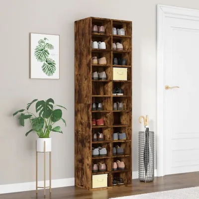 Obrázek produktu pro vidaXL Stojan na boty kouřový dub 54x34x183 cm odvozený výrobek ze dřeva
