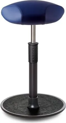 Produktbild von Sitz- Stehhocker Free Tall Triangel Boxmark Leder blau schwarz /schwarz.