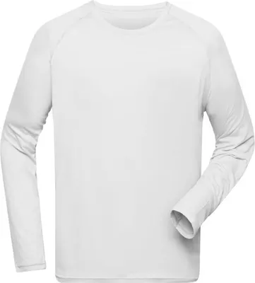 Produktbild von Men's Sports Shirt Long-Sleeved white, Gr. S